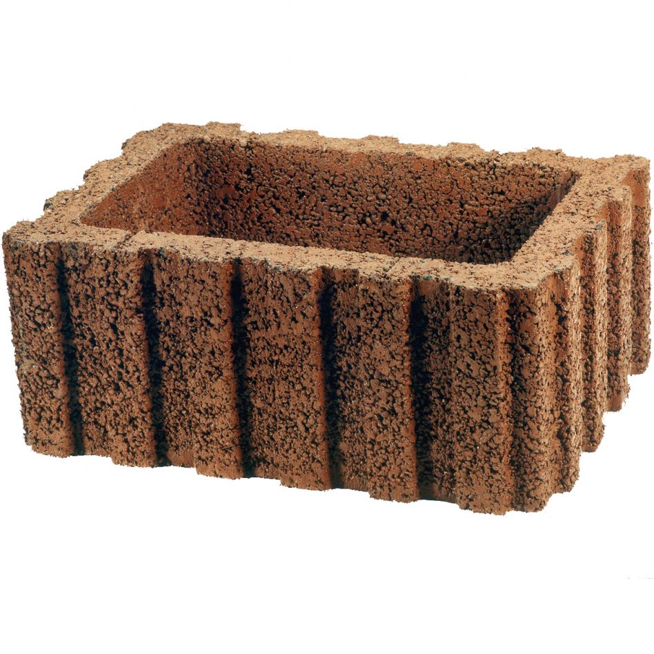 EHL Pflanzstein eckig Rasterflor braun Mauerstein, 60x40x25 cm (groß) Image