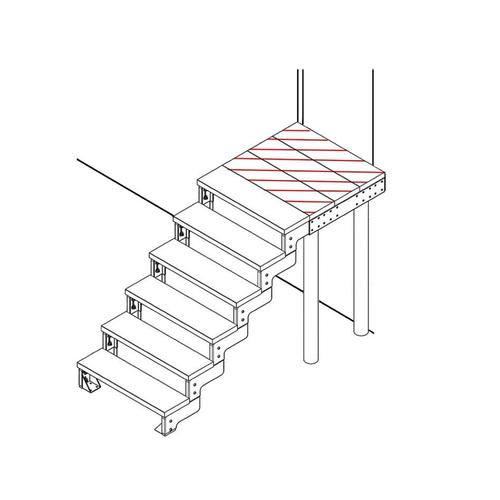 DOLLE Podest für Außentreppe Gardentop, Anthrazit Gartentreppe, 100×88 cm