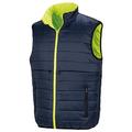 Result Safeguard Mens Reversible Soft Padded Safety Gilet (S) (Fluorescent Yellow/Navy)