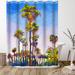 East Urban Home 71" x 74" Shower Curtain, Palm Trees California by Suren Nersisyan Polyester in Blue/Gray | 71 H x 74 W in | Wayfair