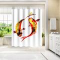 East Urban Home 71" x 74" Shower Curtain, Koi Fish Feng Sghui by Suren Nersisyan Polyester in Gray/Pink | 71 H x 74 W in | Wayfair