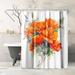 East Urban Home 71" x 74" Shower Curtain, Hollyhock Flowers 4 by Suren Nersisyan Polyester in Blue | 71 H x 74 W in | Wayfair