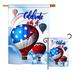 Breeze Decor July 4th Hot Air Balloon Americana Fourth of Impressions 2-Sided Polyester 2 Piece Flag Set in Blue/Gray | 28 H x 18.5 W in | Wayfair