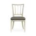 William Yeoward Slat Back Side Chair in Beige/Washed Acacia /Upholstered in Brown/Gray Jonathan Charles Fine Furniture | Wayfair 530204-SC-WAA