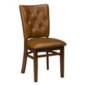 Regal Beechwood Button Tufted Dining Chair Faux Leather/Wood/Upholstered in Brown | 35 H x 17 W x 19 D in | Wayfair R420U-TFT