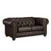 Astoria Grand Orner 70" Leather Match Rolled Arm Loveseat Leather Match/Manufactured Wood in Brown | 31 H x 70 W x 38 D in | Wayfair