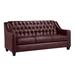 Darby Home Co Debolt 77" Leather Match Square Arm Sofa Leather Match/Manufactu Wood in Red | 36 H x 77 W x 37 D in | Wayfair