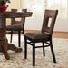 Regal Beechwood Square Open Back Skirted Dining Chair Faux Leather/Wood/Upholstered in Brown | 35 H x 18 W x 19 D in | Wayfair R426UPH