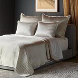 Ann Gish Quilted Channel Coverlet Silk/Satin in Gray | King Coverlet | Wayfair CONQK-SIL