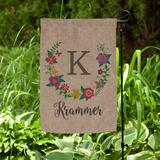 CPS Floral Wreath Personalized Burlap 18 x 12 in. Garden Flag in Brown | 17.5 H x 12 W in | Wayfair 69022