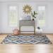 Blue 96 x 0.4 in Area Rug - CosmoLiving by Cosmopolitan Bodrum Tribal Kilim Denim Area Rug Polypropylene | 96 W x 0.4 D in | Wayfair 793530283998