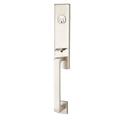 Emtek Davos Handleset w/ Single Cylinder Deadbolt & Door & Rosette in Gray | 18 H x 3 W x 3 D in | Wayfair 4818HLOUS15LH