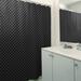 East Urban Home Katelyn Elizabeth Geometric Ombre Stripe Single Shower Curtain Polyester in Gray/Black, Size 74.0 H x 71.0 W in | Wayfair