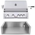 Heat by Cambridge 4-Burner Built-In Convertible Gas Grill Stainless Steel in White | 21 H x 32.38 W x 25.63 D in | Wayfair HTGR32-4-NG-2-KIT