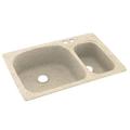 Swan 33" L x 22" W Double Basin Dual Mount Kitchen Sink in Black/Gray/White | 9.75 H x 22 D in | Wayfair KS03322LS.050-2B