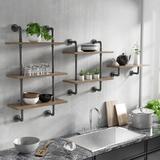 17 Stories Hollis Wall Shelf Wood/Metal in Brown/Gray | 40.13 H x 23.63 W x 9 D in | Wayfair C278772534BC4318B2FDCC5E143E2509