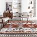 Red Rectangle 4' x 6' 8" Living Room Area Rug - Red Rectangle 4' x 6' 8" Area Rug - Union Rustic Deonte Moroccan Accent Shag Rug for Living Room Bedroom Dining Room Nursery Entryway/Ivory 48.0 x 1.97 in blue/brown/orange/Polyester | Wayfair