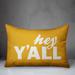 Etta Avenue™ Teen Declan Hey Y'all Outdoor Rectangular Pillow Cover & Insert Polyester/Polyfill blend in Yellow | 14 H x 20 W x 2 D in | Wayfair