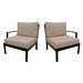 Wrought Studio™ Kalama Left & Right Arm Patio Chair w/ Cushions in White/Brown | 33 H x 60 W x 33.5 D in | Wayfair A938731242B94A56BDCA1DDC6A75BB25