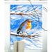 Charlton Home® 'Robin in Winter' Oil Painting Print on Wrapped Canvas Canvas, Cotton in Blue | 20 H x 12 W x 1 D in | Wayfair