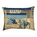 Tucker Murphy Pet™ Burkart Yoshida at Tokaido Indoor/Outdoor Dog Pillow/Classic Polyester/Fleece in Blue | 14 H x 42.5 W x 32.5 D in | Wayfair