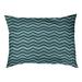 Tucker Murphy Pet™ Chelan Wavy Chevrons Indoor Dog Pillow Polyester in Green/Blue/Black | 6 H x 28 W x 6 D in | Wayfair