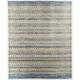 White 96 x 0.5 in Area Rug - World Menagerie Cacho Striped Hand-Loomed Sky Blue/Beige Rug Viscose/Cotton/Wool | 96 W x 0.5 D in | Wayfair