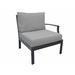 Wrought Studio™ Kandiyohi Left Arm Patio Chair w/ Cushions in White | 33 H x 30 W x 33.5 D in | Wayfair 54254D097F3140AEBA616F08EDC44CA5