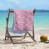 Brayden Studio® Stephenie Lined Chevrons Beach Towel Polyester/Cotton Blend in Indigo | Wayfair A3E9EA689F174472A78A80D6B012D448