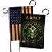 Breeze Decor 2 Piece Army Americana Military Impressions Decorative Vertical 2-Sided Polyester Flag Set in Black/Green | 18.5 H x 13 W in | Wayfair