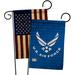 Breeze Decor 2 Piece American Air Force Military Impressions Decorative Vertical 2-Sided Polyester Flag Set Metal in Blue | 40 H x 28 W in | Wayfair