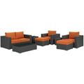 Sojourn 8 Piece Outdoor Patio Sunbrella® Sectional Set in Canvas Tuscan - East End Imports EEI-1880-CHC-TUS-SET