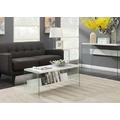 SoHo Coffee Table with Shelf in Faux White Marble - Convenience Concepts 131557WM