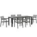 Maine 7 Piece Outdoor Patio Dining Set in Brown Gray - East End Imports EEI-1751-BRN-GRY-SET