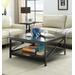 "Oxford 36"" Square Coffee Table in Black Finish - Convenience Concepts 203363BL"