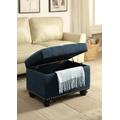 5th Avenue Storage Ottoman in Blue Fabric Finish - Convenience Concepts 163010FBE