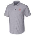 San Francisco Giants Cutter & Buck Short Sleeve Stretch Oxford Button-Down Shirt - Charcoal