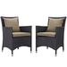 Convene 2 Piece Outdoor Patio Dining Set in Espresso Mocha - East End Imports EEI-2188-EXP-MOC-SET