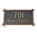 Montague Metal Products Inc. 2-Line Lawn Address Sign, Wood | 9.25 H x 17 W x 0.38 D in | Wayfair PCS-25-BG-LS