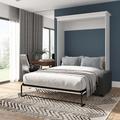 Lark Manor™ Alvaretta Murphy Bed Upholstered/Polyester in Gray/White | 89.88 H x 78 W x 93.38 D in | Wayfair EC167BE578A14D2DAB11DFB53235AC8D