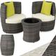 Tectake - Salottino in rattan e alluminio Nizza 2+1+1 - Arredo giardino, mobili da giardino, set da
