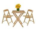 Tramontina Wooden Teak Outdoor Folding Bistro Set Table and 2 Chairs Set | Honey Coloured Dining Patio Set