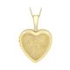 CARISSIMA Gold Women's 9ct Yellow Gold Heart St Christopher Locket Pendant on Curb Chain Necklace of 46cm