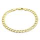 CARISSIMA Gold Unisex 9 ct Yellow Gold 5 mm Diamond Cut Flat Curb Chain Bracelet of Length 18 cm/7 Inch