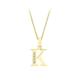 CARISSIMA Gold Women's 9 ct Yellow Gold Cubic Zirconia 10 x 12 mm Initial K Pendant on 9 ct Yellow Gold 0.7 mm Diamond Cut Curb Chain Necklace of Length 46 cm/18 Inch