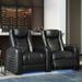 Red Barrel Studio® Azure Recliner Home Theater Row Seating (Row of 2) Microfiber/Microsuede in Black | 43.25 H x 69 W x 37 D in | Wayfair