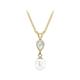 Carissima Gold Women's 9ct Yellow Gold Fresh Water Pearl and CZ Pendant 6mm x 22.7mm on 9ct Yellow Gold Diamond Cut Curb Chain Necklace - 0.7mm - Length 46cm/18"