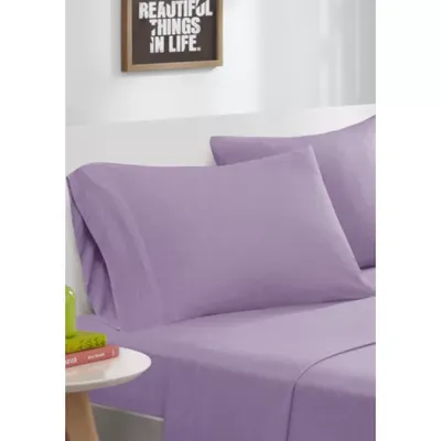 Intelligent Design Purple Cotton Blend Jersey Knit Sheet Set