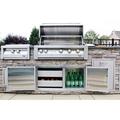 Vintage 5-Burner Built-In Convertible Gas Grill w/ Smoker Stainless Steel in White | 42 H x 26.93 W x 25.48 D in | Wayfair VBQ42SZG-N