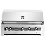 Vintage 5-Burner Built-In Convertible Gas Grill w/ Smoker Stainless Steel in White | 42 H x 26.93 W x 25.48 D in | Wayfair VBQ42SZG-N